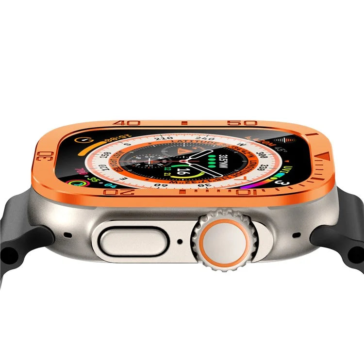For Apple Watch Ultra 49mm / Ultra 2 49mm Watch Case Aluminum Alloy Cover with Tempered Glass Protector