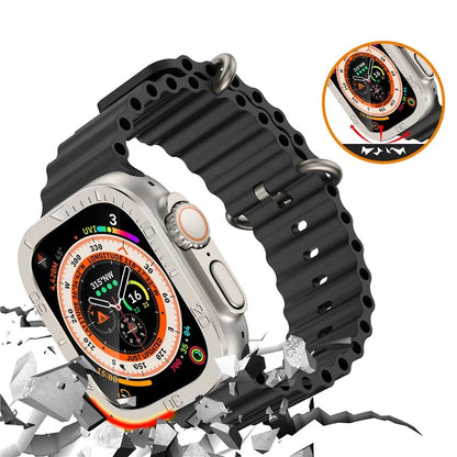 For Apple Watch Ultra 49mm / Ultra 2 49mm Watch Case Aluminum Alloy Cover with Tempered Glass Protector