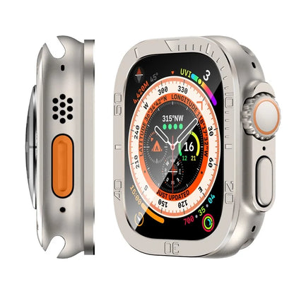 For Apple Watch Ultra 49mm / Ultra 2 49mm Watch Case Aluminum Alloy Cover with Tempered Glass Protector