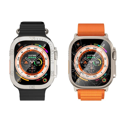 For Apple Watch Ultra 49mm / Ultra 2 49mm Watch Case Aluminum Alloy Cover with Tempered Glass Protector
