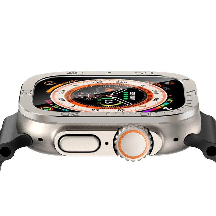 For Apple Watch Ultra 49mm / Ultra 2 49mm Watch Case Aluminum Alloy Cover with Tempered Glass Protector