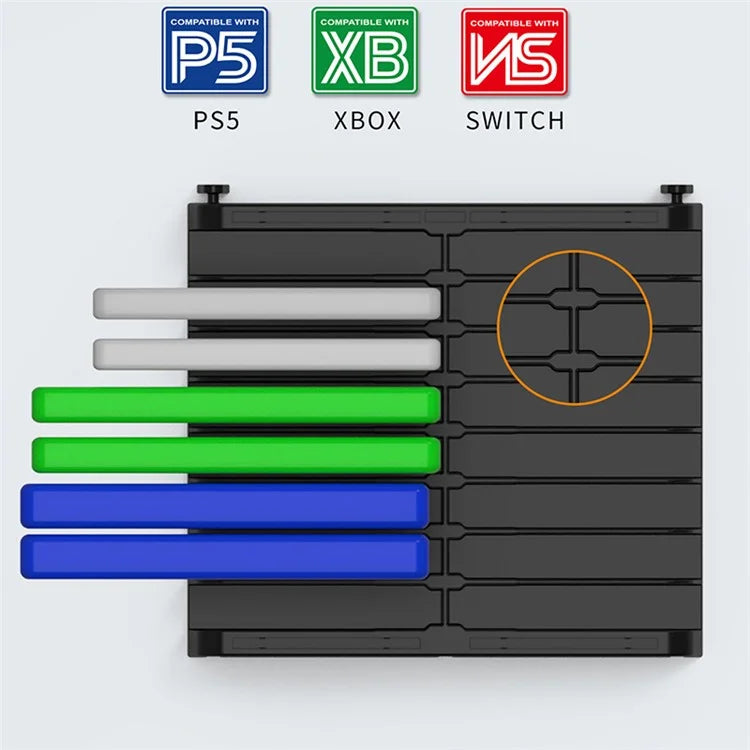 Game Disc Storage Stand Compatible with PS5 Slim, Xbox, Nintendo Switch Game CD Holder for Desk