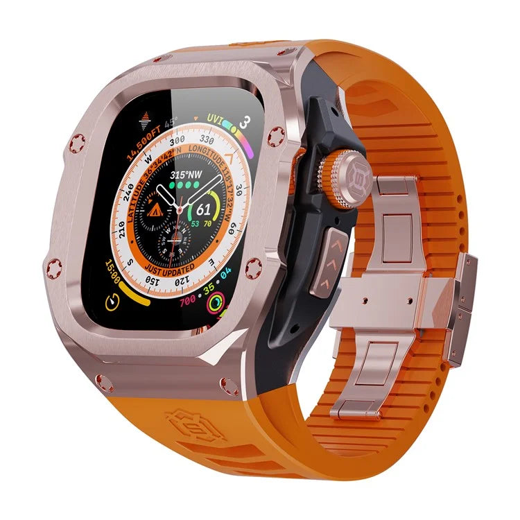 SHELLBOX For Apple Watch Ultra 49mm / Ultra 2 49mm Metal Frame Case Smartwatch Strap