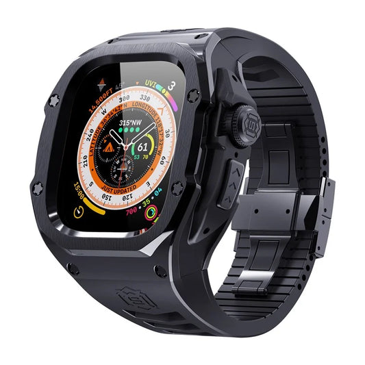 SHELLBOX For Apple Watch Ultra 49mm / Ultra 2 49mm Shockproof Metal Frame Case Watch Strap