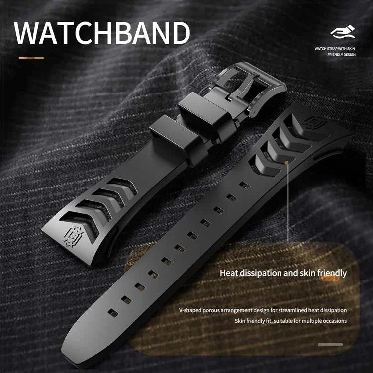 SHELLBOX For Apple Watch Series 5 / 4 / SE / 6 / SE (2022) 44mm / Series 7 / 8 45mm Metal Watch Frame Case with Strap