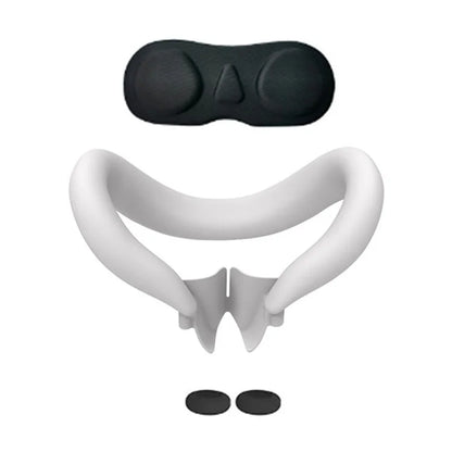 For Meta Quest 3 VR Headset Silicone Face Mask + Lens Protective Cover + 2 Rocker Cap