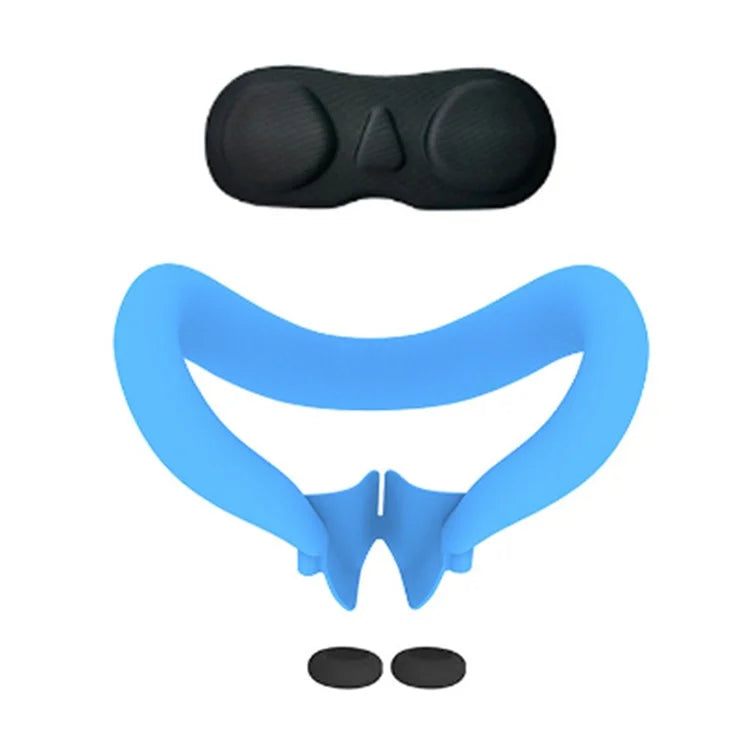 For Meta Quest 3 VR Headset Silicone Face Mask + Lens Protective Cover + 2 Rocker Cap
