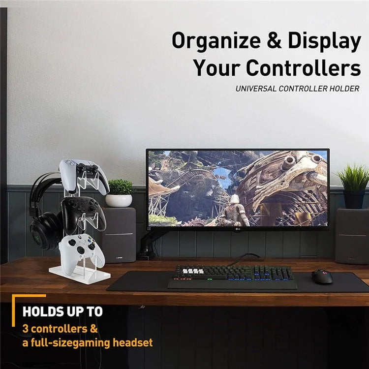 Game Controller Holder Crystal Acrylic Gamepad Display Stand Bracket Rack for Switch  /  Xbox