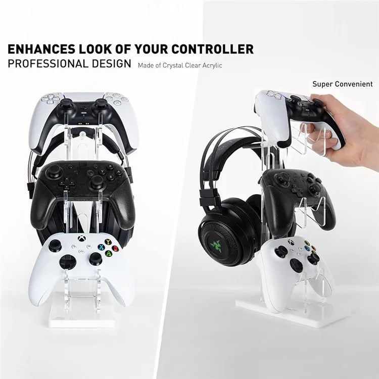 Game Controller Holder Crystal Acrylic Gamepad Display Stand Bracket Rack for Switch  /  Xbox