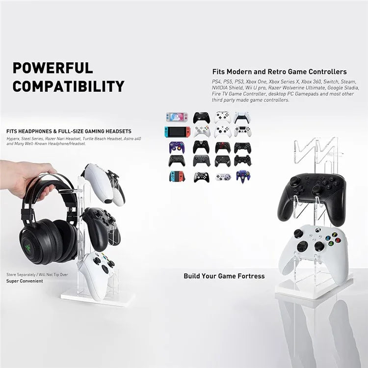 Game Controller Holder Crystal Acrylic Gamepad Display Stand Bracket Rack for Switch  /  Xbox