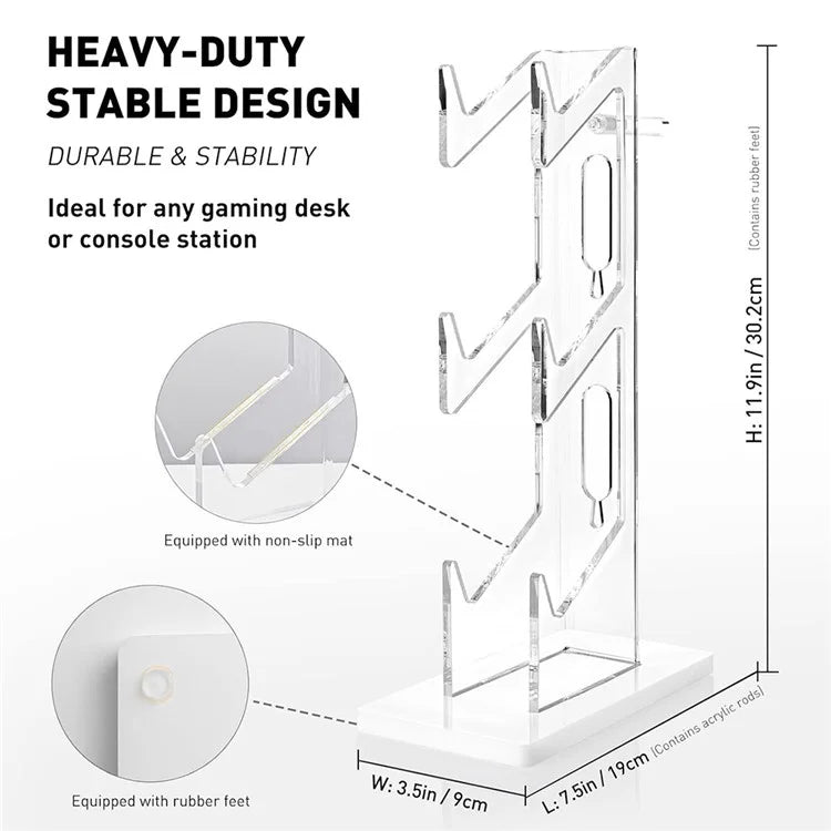 Game Controller Holder Crystal Acrylic Gamepad Display Stand Bracket Rack for Switch  /  Xbox
