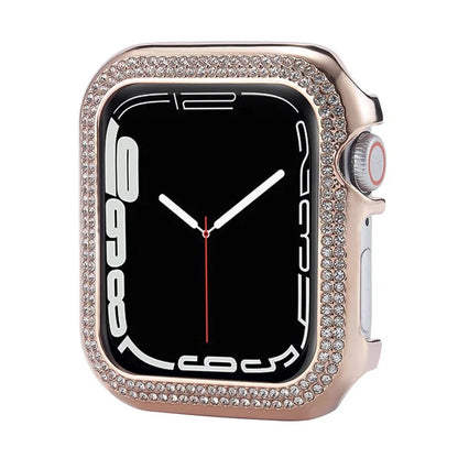 For Apple Watch Series 4  /  5  /  6  /  SE  /  SE (2022) 44mm Watch Case Shiny Rhinestone Aluminum Alloy Protective Cover