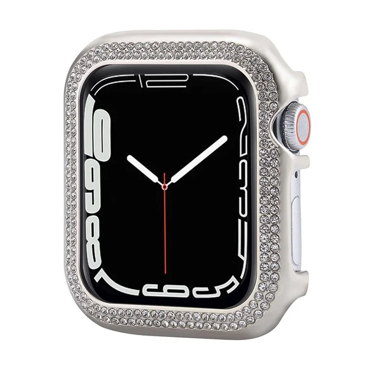 For Apple Watch Series 4  /  5  /  6  /  SE  /  SE (2022) 44mm Watch Case Shiny Rhinestone Aluminum Alloy Protective Cover