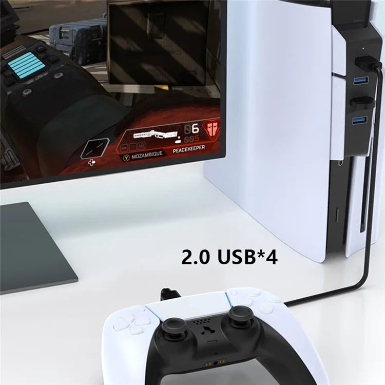 Desktop Cooling Fan for Sony PS5 Console External Cooler with 4 USB 2.0 Ports
