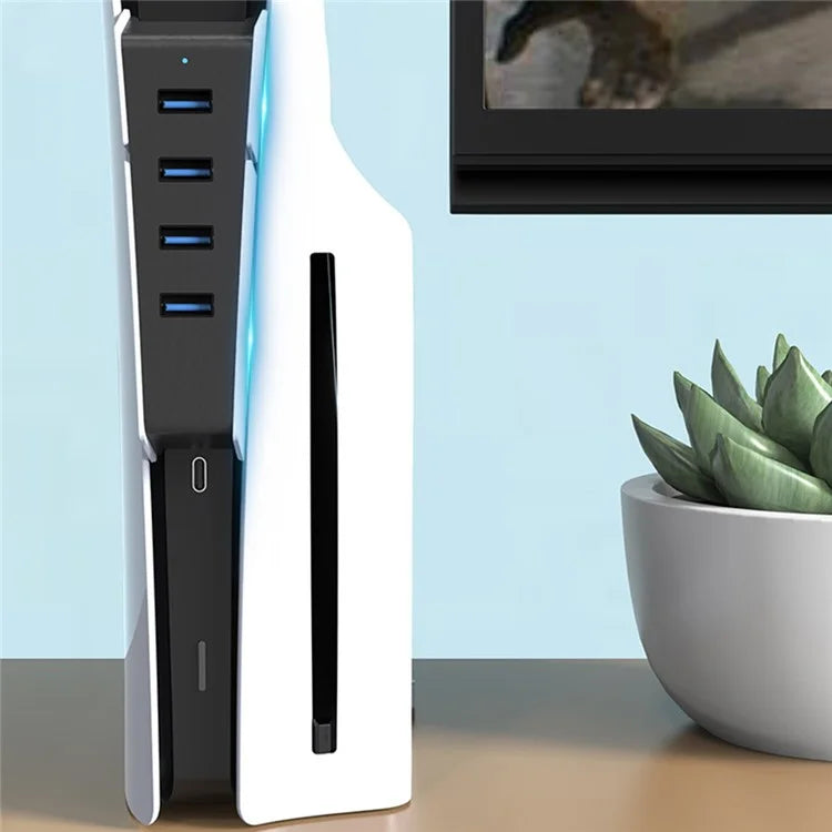 Desktop Cooling Fan for Sony PS5 Console External Cooler with 4 USB 2.0 Ports