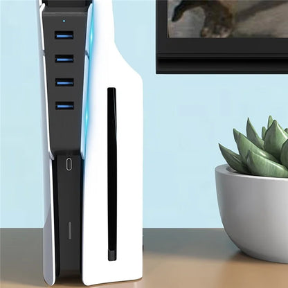 Desktop Cooling Fan for Sony PS5 Console External Cooler with 4 USB 2.0 Ports