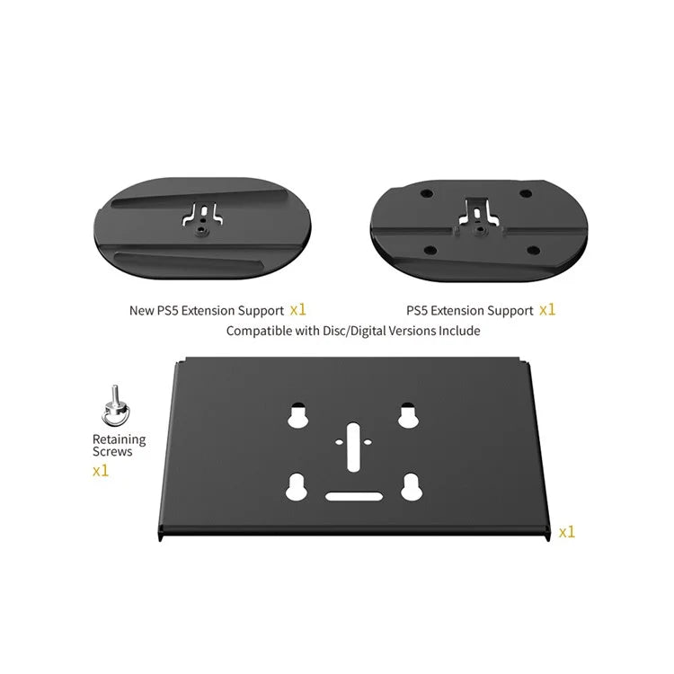 DOBE TP5-3502 Wall Mount Holder for Sony PS5 / Slim Console Bracket Set with Controller Hook, Headset Hook