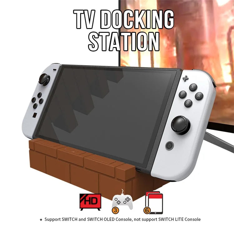 HS-SW480 For Nintendo Switch / Switch OLED TV Dock Charging Station with USB, HD Video, Type-C Outputs
