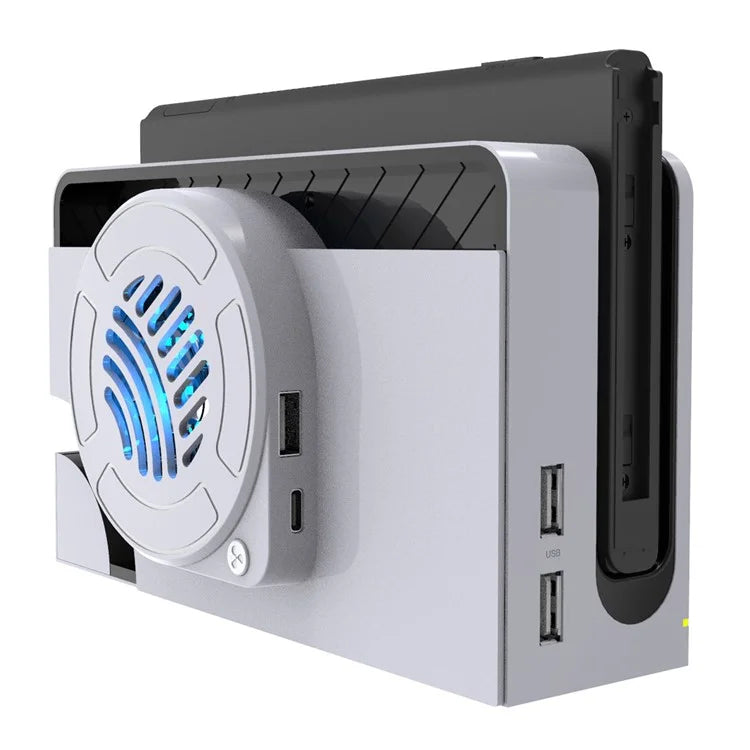 TOPWOLF For Nintendo Switch OLED Dock Cooling Fan Game Console Back Cover Cooler