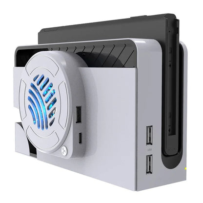 TOPWOLF For Nintendo Switch OLED Dock Cooling Fan Game Console Back Cover Cooler