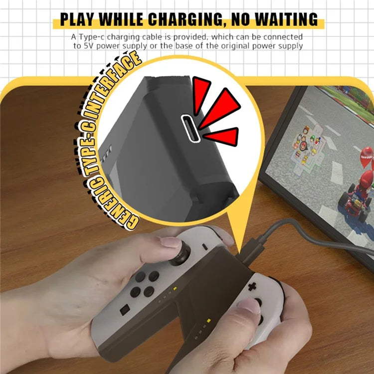 TOPWOLF HS-SW385 For Nintendo Switch OLED Joy-Con Game Controller Charging Handle Grip
