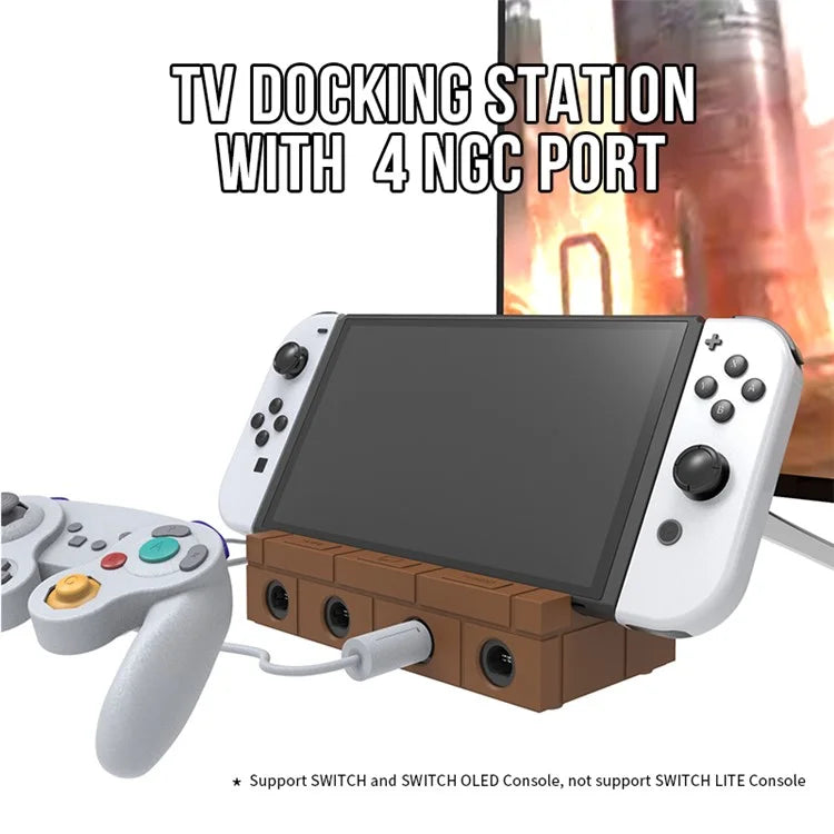 HS-SW450 For Nintendo Switch Game NGC Controller Converter Station with USB, HD Video, Type-C