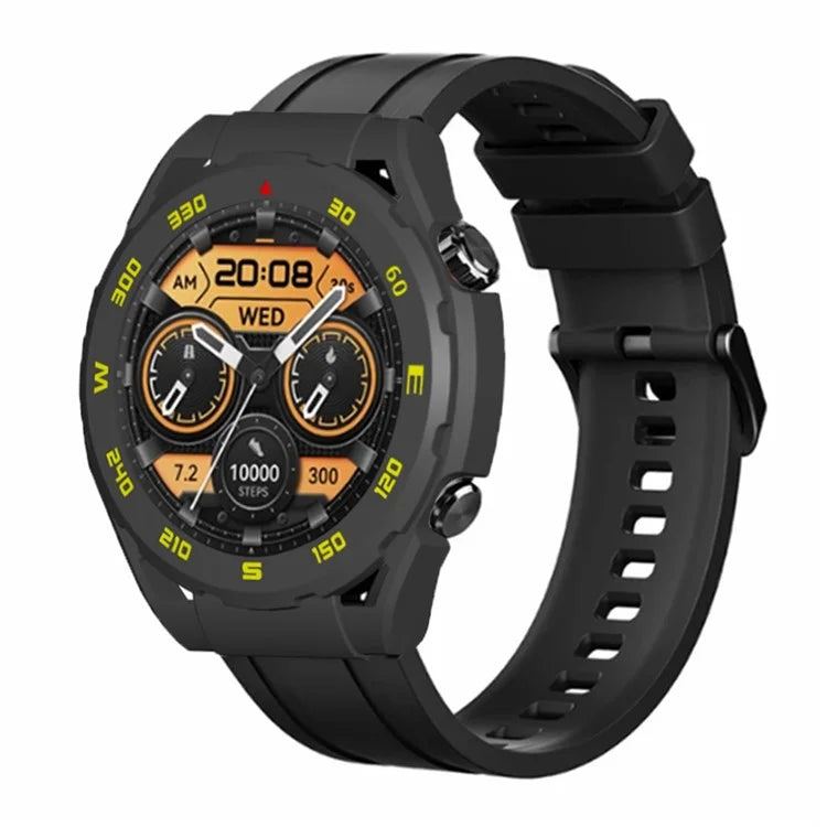 For Haylou Watch R8 Hard PC Watch Frame Case Anti-scratch Protective Cover / Yellow