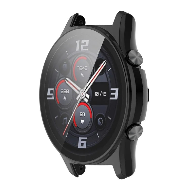 For Honor Watch GS 4 Smartwatch Frame Cover Hard PC Case with Tempered Glass Screen Film