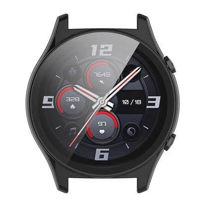 For Honor Watch GS 4 Smartwatch Frame Cover Hard PC Case with Tempered Glass Screen Film