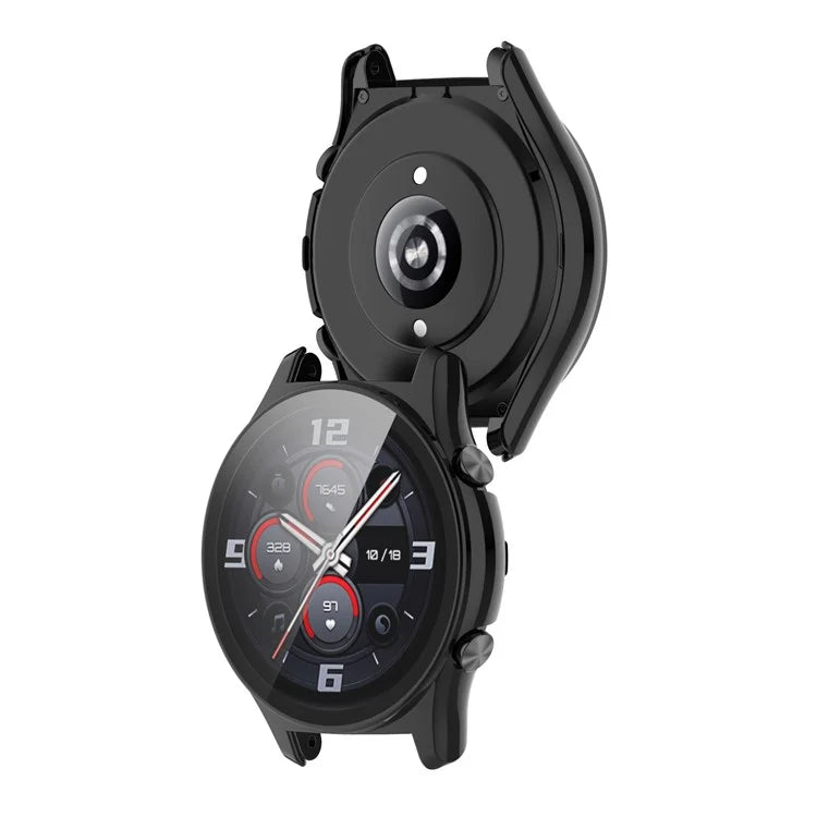For Honor Watch GS 4 Smartwatch Frame Cover Hard PC Case with Tempered Glass Screen Film