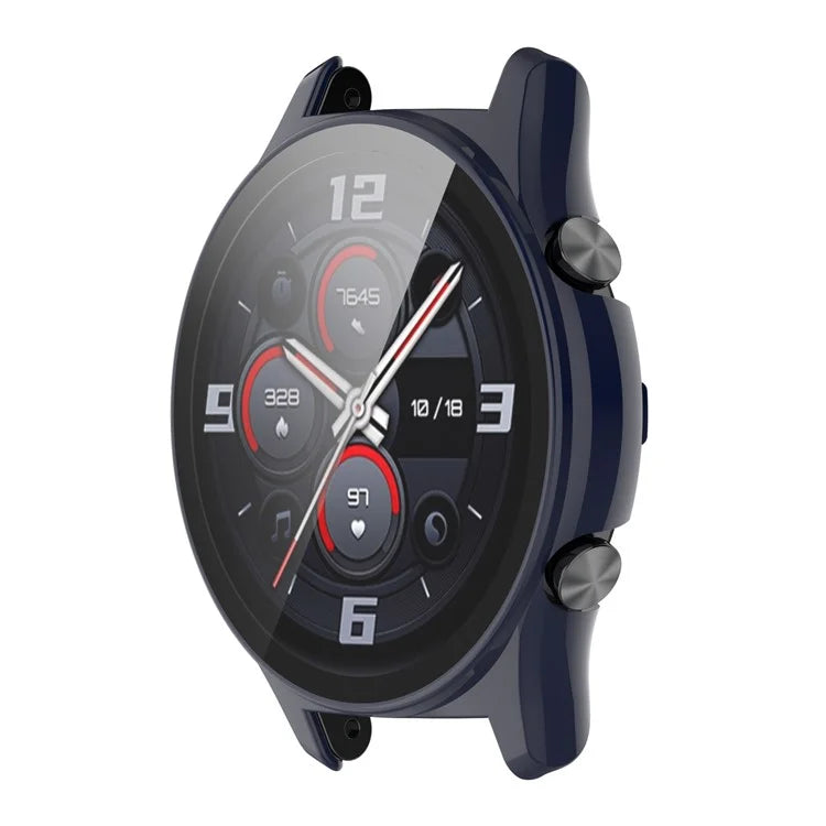 For Honor Watch GS 4 Smartwatch Frame Cover Hard PC Case with Tempered Glass Screen Film