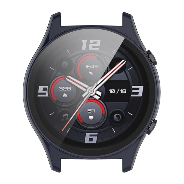 For Honor Watch GS 4 Smartwatch Frame Cover Hard PC Case with Tempered Glass Screen Film