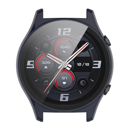 For Honor Watch GS 4 Smartwatch Frame Cover Hard PC Case with Tempered Glass Screen Film