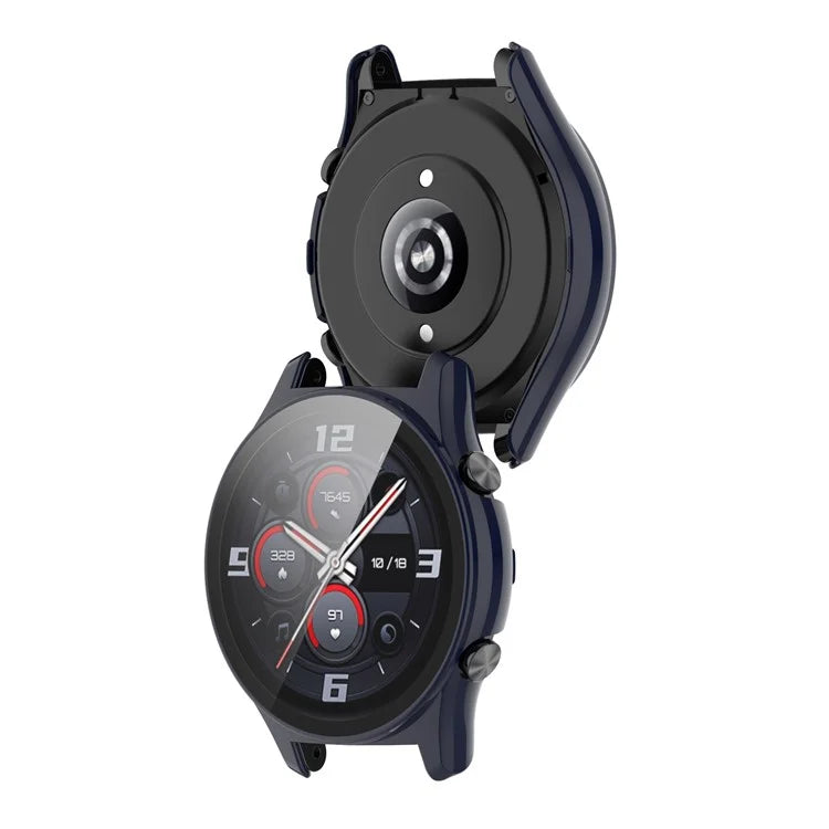 For Honor Watch GS 4 Smartwatch Frame Cover Hard PC Case with Tempered Glass Screen Film