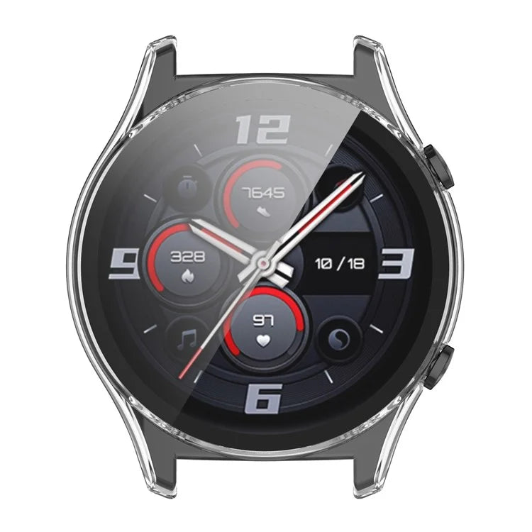 For Honor Watch GS 4 Smartwatch Frame Cover Hard PC Case with Tempered Glass Screen Film
