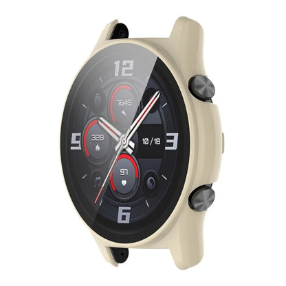 For Honor Watch GS 4 Smartwatch Frame Cover Hard PC Case with Tempered Glass Screen Film