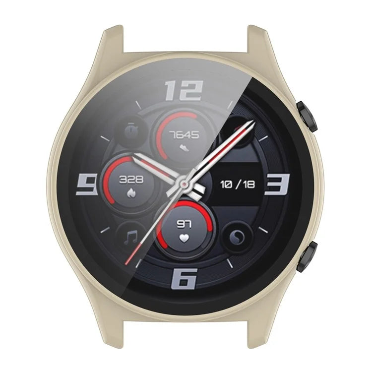For Honor Watch GS 4 Smartwatch Frame Cover Hard PC Case with Tempered Glass Screen Film
