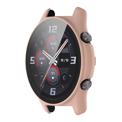 For Honor Watch GS 4 Smartwatch Frame Cover Hard PC Case with Tempered Glass Screen Film
