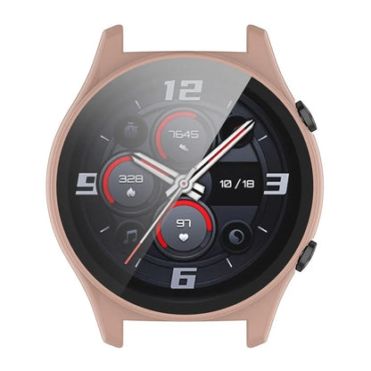 For Honor Watch GS 4 Smartwatch Frame Cover Hard PC Case with Tempered Glass Screen Film