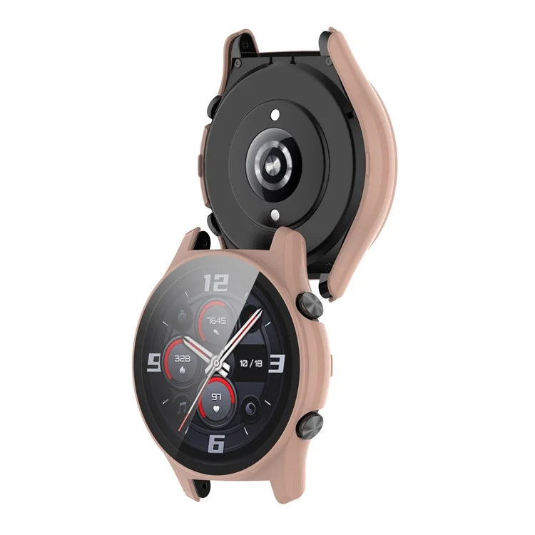 For Honor Watch GS 4 Smartwatch Frame Cover Hard PC Case with Tempered Glass Screen Film