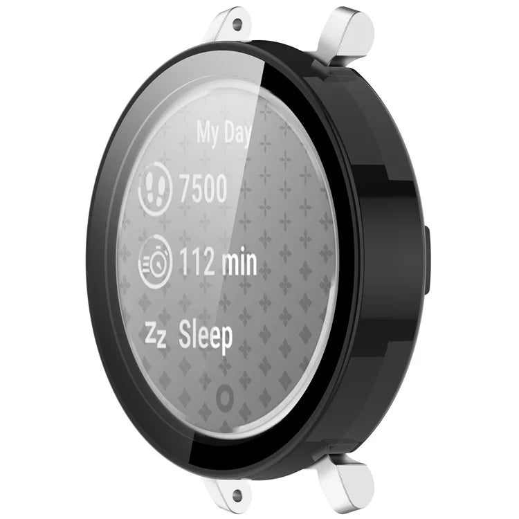 For Garmin Lily 2 Hard PC Watch Protection Case Cover with Tempered Glass Screen Film