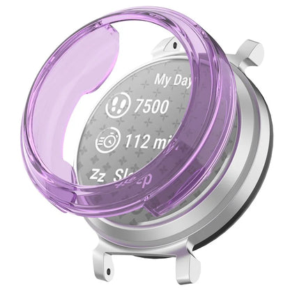 For Garmin Lily 2 Hollow-Out Shockproof TPU Watch Frame Case Smartwatch Protector Purple