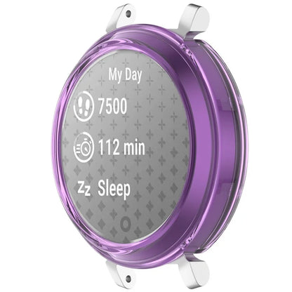 For Garmin Lily 2 Hollow-Out Shockproof TPU Watch Frame Case Smartwatch Protector Purple