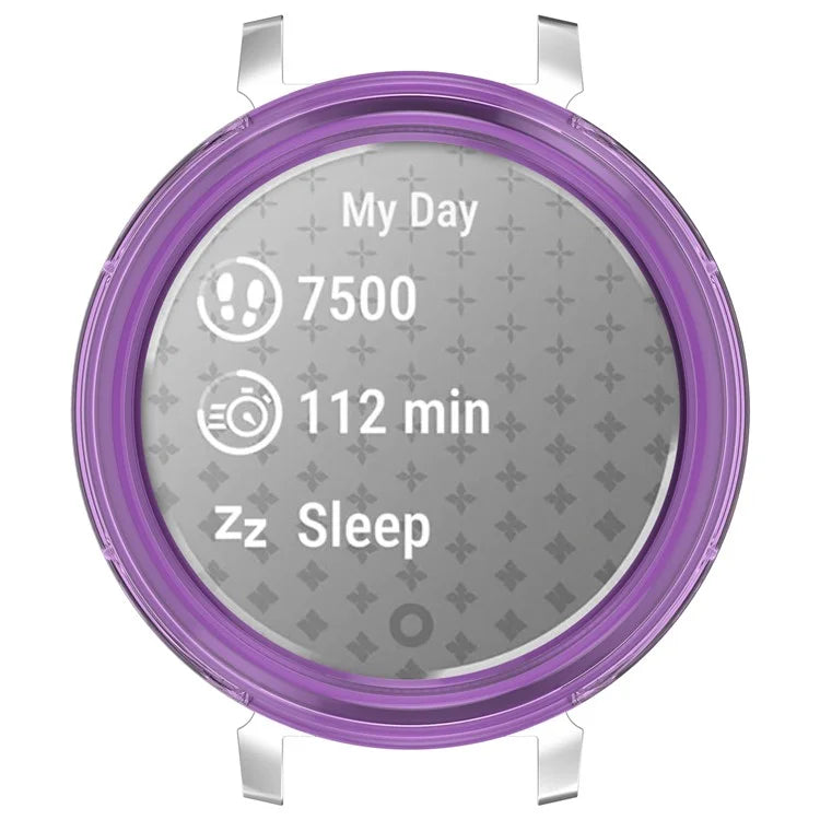 For Garmin Lily 2 Hollow-Out Shockproof TPU Watch Frame Case Smartwatch Protector Purple