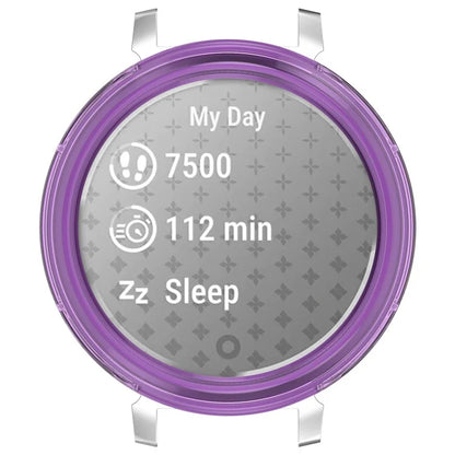 For Garmin Lily 2 Hollow-Out Shockproof TPU Watch Frame Case Smartwatch Protector Purple