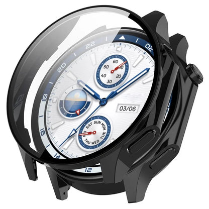For Oppo Watch X / Watch 2 46mm Drop Protection PC Watch Frame Cover with Tempered Glass Screen Film