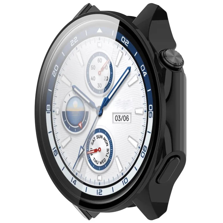 For Oppo Watch X / Watch 2 46mm Drop Protection PC Watch Frame Cover with Tempered Glass Screen Film