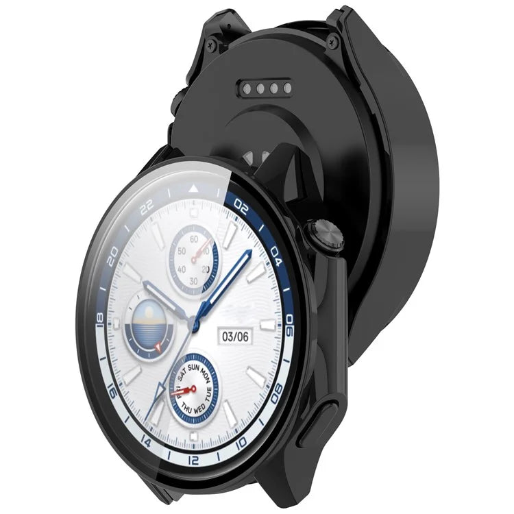 For Oppo Watch X / Watch 2 46mm Drop Protection PC Watch Frame Cover with Tempered Glass Screen Film