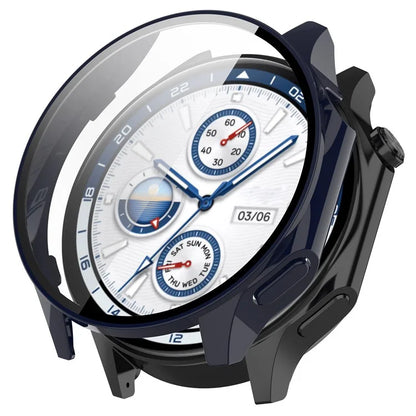 For Oppo Watch X / Watch 2 46mm Drop Protection PC Watch Frame Cover with Tempered Glass Screen Film