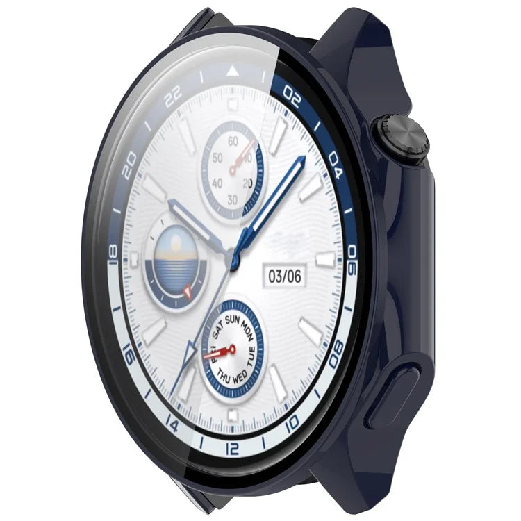 For Oppo Watch X / Watch 2 46mm Drop Protection PC Watch Frame Cover with Tempered Glass Screen Film